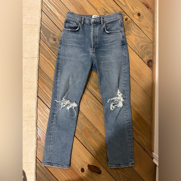 Agolde Blue Distressed Women Jeans - Picture 2 of 7